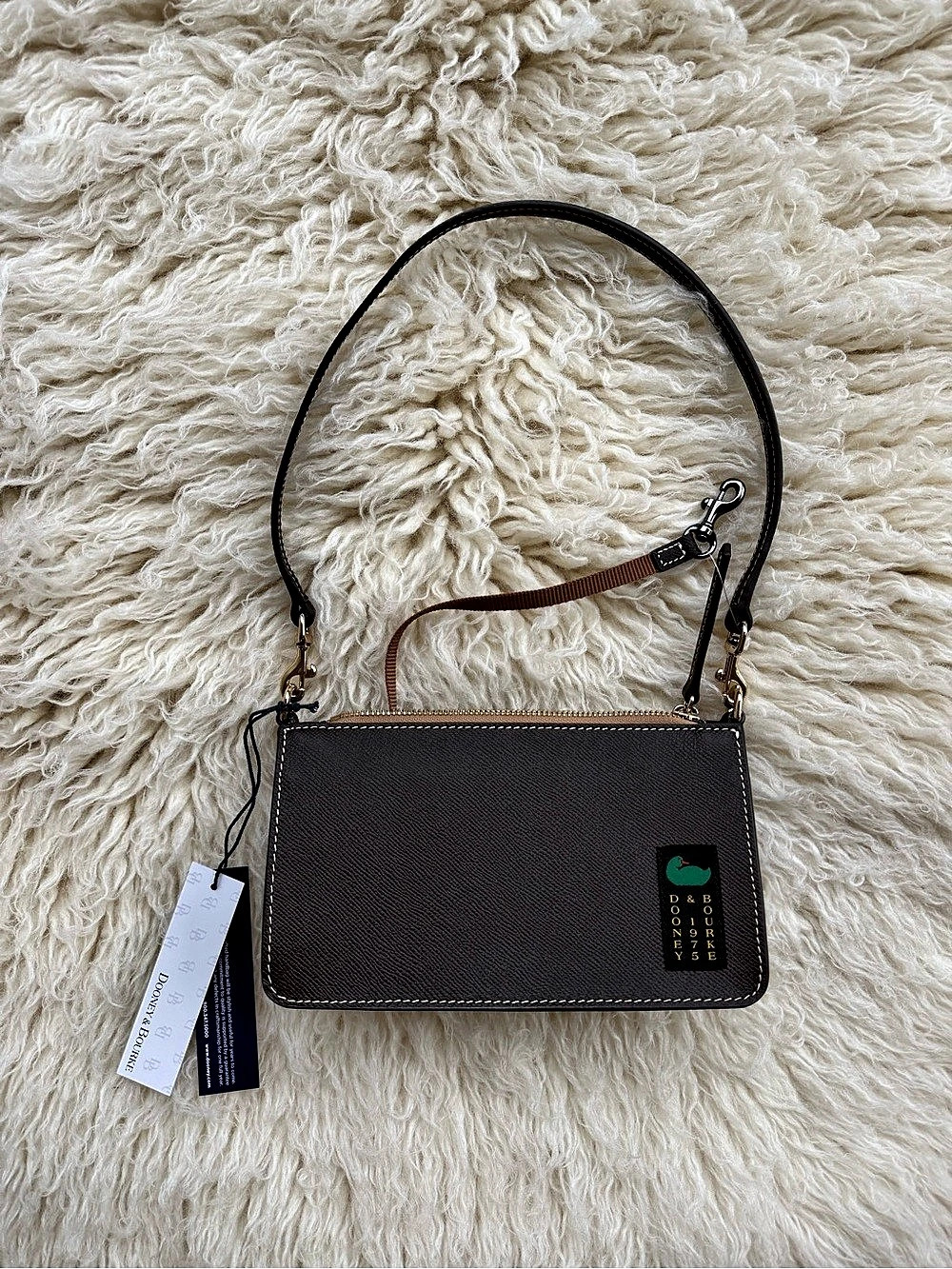 Dooney & Bourke Alpine Demi 20 Brown Tmoro Leather Shoulder Bag NWT